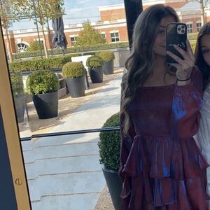 redish brown iridescent dress